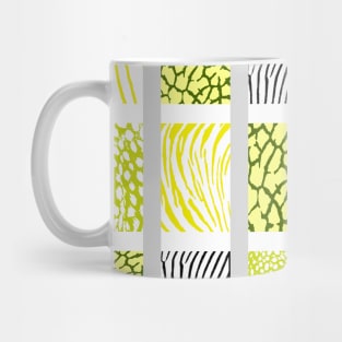 White and Yellow Mixed Animal Print Mug